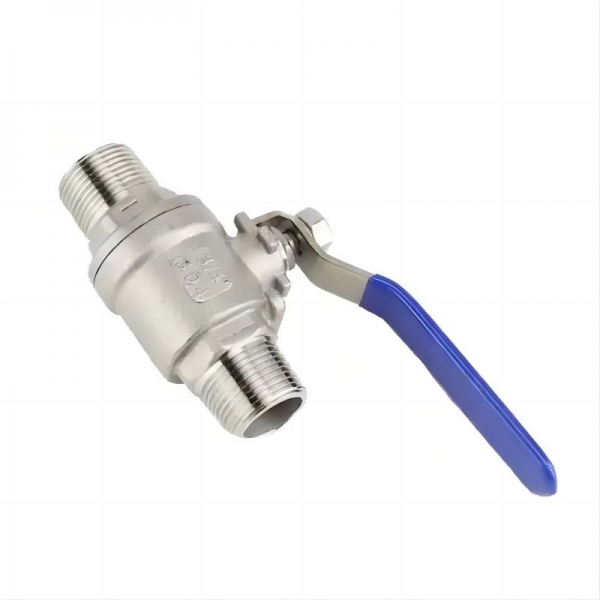 1/4‘‘ to 2‘‘ Stainless Steel External Thread Manual Ball Valve 100 WOG Two Way Two Piece Double Male Thread Ball Valve