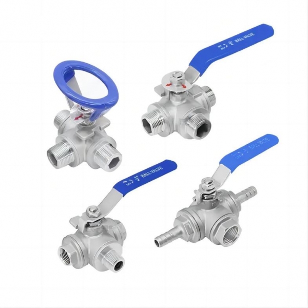 1/2‘‘ 3/4‘‘ High Quality 1000 WOG PSI Stainless Steel Manual Ball Valve Three Way T/L Type Male Threaded Ball Valve