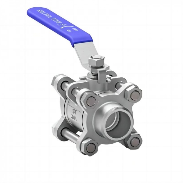 1/4‘‘ to 2‘‘ High Platform Stainless Steel Manual Ball Valve 1000PSI Three Piece Casting Tri Clamp Butt Weld Manual Ball Valve