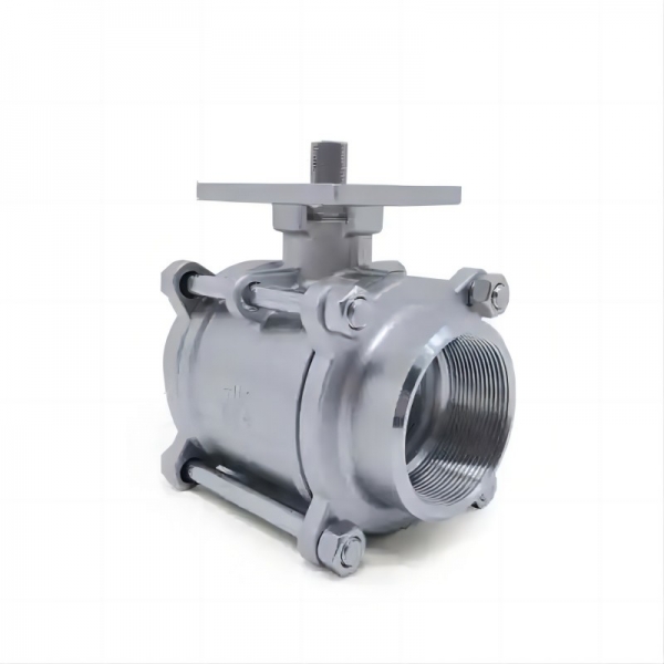 SS304 Stainless Steel Female Thread High Platform Three Pieces Manual Ball Valve 