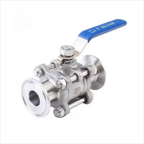 DN15 to DN100 Three Pieces 304 Stainless Steel Tri-clamp Ball Valve 100 WOG CF8M 2 Way Manual Valve