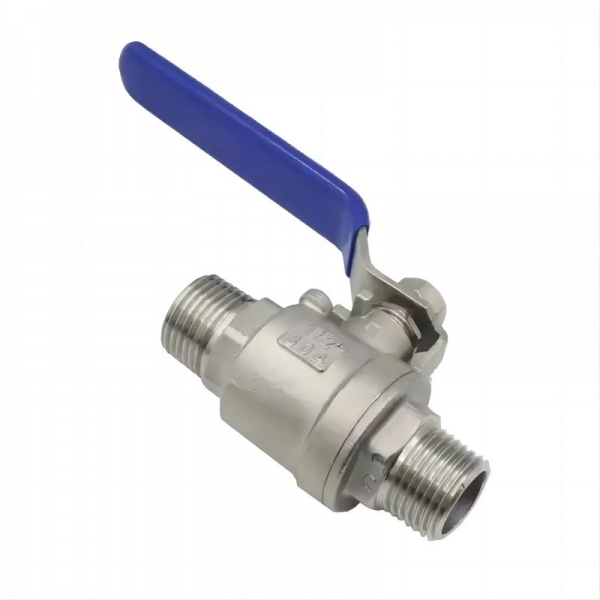 1/4‘‘ to 2‘‘ Stainless Steel External Thread Manual Ball Valve 100 WOG Two Way Two Piece Double Male Thread Ball Valve