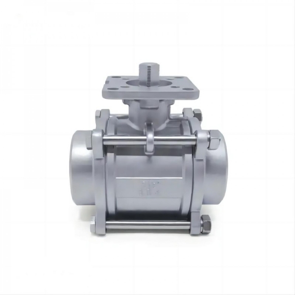 SS304 Stainless Steel Female Thread High Platform Three Pieces Manual Ball Valve 