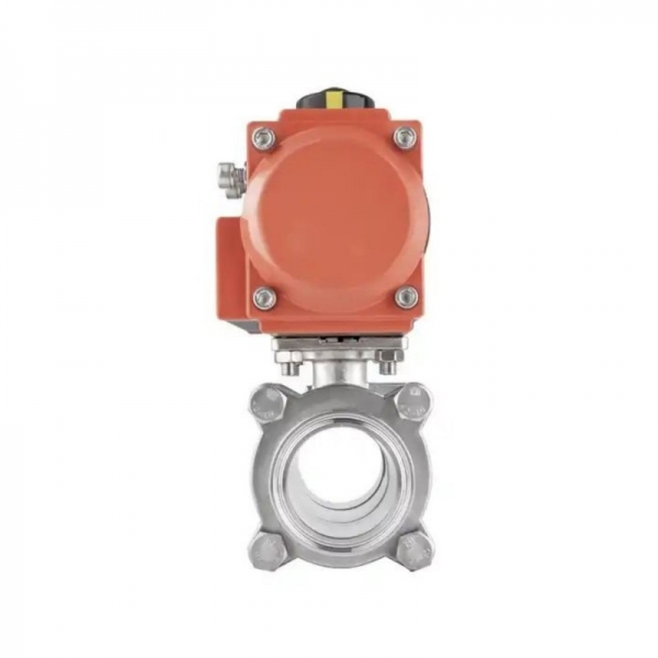 Stainless Steel Ball Valve Three Piece Tri Clamp Type Pneumatic Ball Valve With Double Acting Cylinder