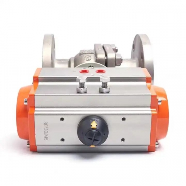 Stainless Steel Pneumatic Flanged Ball Valve Double Acting Cylinder High Temperature Steam Flange Ball Valve