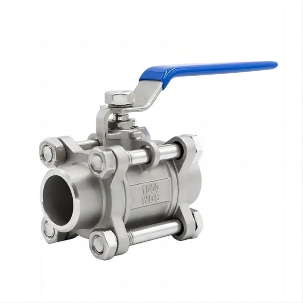 1/4‘‘ to 2‘‘ High Platform Stainless Steel Manual Ball Valve 1000PSI Three Piece Casting Tri Clamp Butt Weld Manual Ball Valve