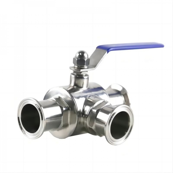 19mm to 57mm Quick Release 304 Stainless Steel Three Way Ball Valve Food Grade Sanitary L/T Type Tri-clamp Manual Ball Valve