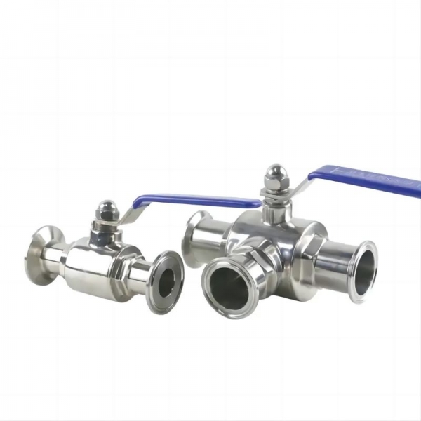 19mm to 57mm Quick Release 304 Stainless Steel Three Way Ball Valve Food Grade Sanitary L/T Type Tri-clamp Manual Ball Valve