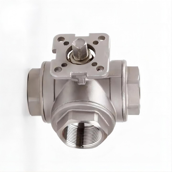 SS304 Stainless Steel High Platform Three-way Ball Valve T/L Type Female Thread Ball Valve