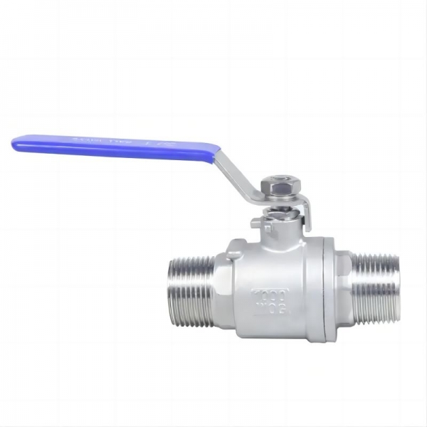 1/4‘‘ to 2‘‘ Stainless Steel External Thread Manual Ball Valve 100 WOG Two Way Two Piece Double Male Thread Ball Valve