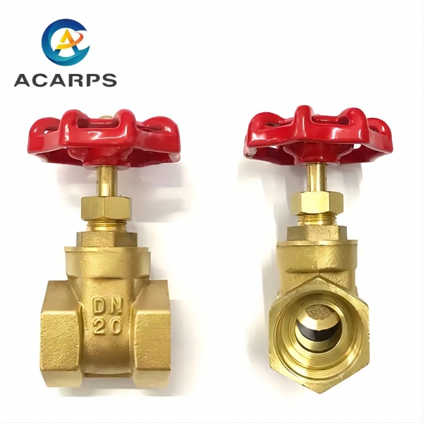 1/2 to 4 inch Brass Manual Gate Valves Two Way Female Thread Gate Valve With Yellow Steel Handle wheel