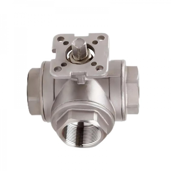 SS304 Stainless Steel High Platform Four-way Ball Valve T/L Type Female Thread Ball Valve