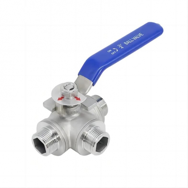 1/2‘‘ 3/4‘‘ High Quality 1000 WOG PSI Stainless Steel Manual Ball Valve Three Way T/L Type Male Threaded Ball Valve