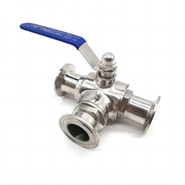 19mm to 57mm Quick Release 304 Stainless Steel Three Way Ball Valve Food Grade Sanitary L/T Type Tri-clamp Manual Ball Valve