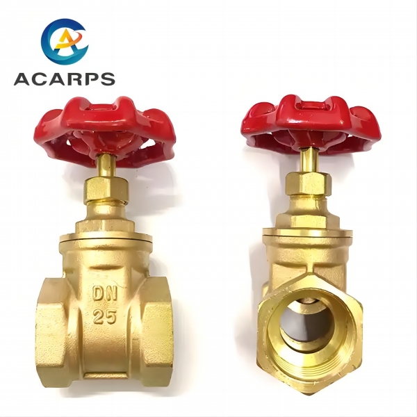 1/2 to 4 inch Brass Manual Gate Valves Two Way Female Thread Gate Valve With Yellow Steel Handle wheel