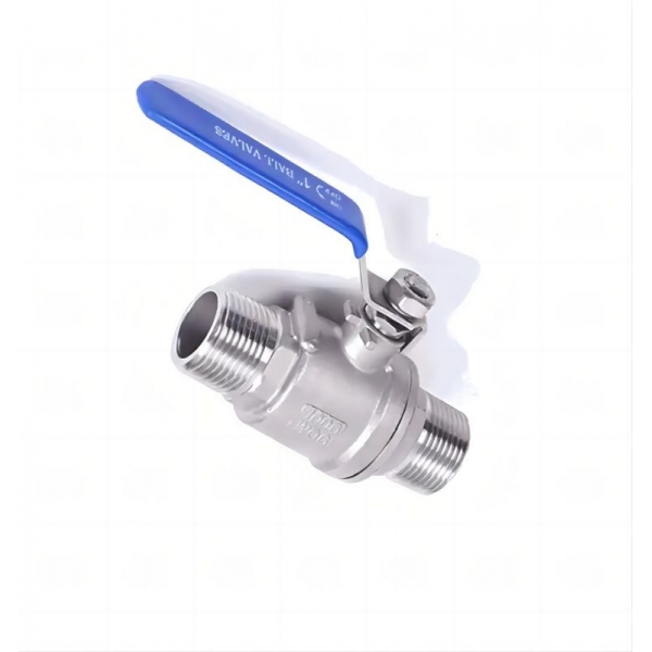 1/4‘‘ to 2‘‘ Stainless Steel External Thread Manual Ball Valve 100 WOG Two Way Two Piece Double Male Thread Ball Valve