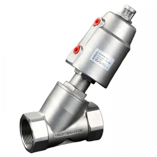 Stainless Steel Pneumatic Seat Valve Thread Connection Actuator Pneumatic Angle Seat Valve For Steam Gas Oil