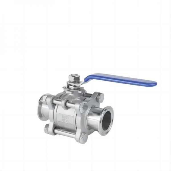 DN15 to DN100 Three Pieces 304 Stainless Steel Tri-clamp Ball Valve 100 WOG CF8M 2 Way Manual Valve