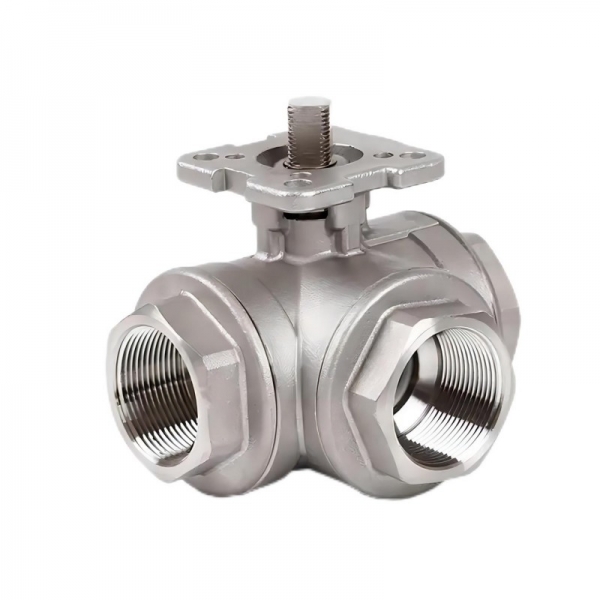 SS304 Stainless Steel High Platform Four-way Ball Valve T/L Type Female Thread Ball Valve