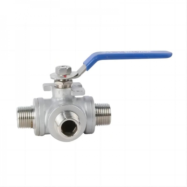 High Quality 1000 WOG PSI Stainless Steel Manual Ball Valve Three Way T/L Type Male Threaded Ball Valve