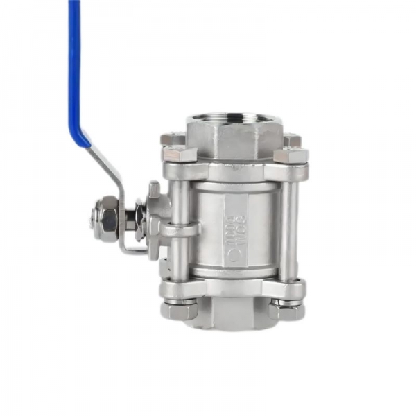 1/2 inch to 4 inch 304 Stainless Steel 3 Pieces Ball Valve 1000 WOG Female Thread Manual Ball Valve 