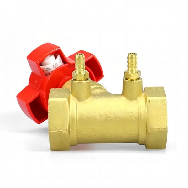 Brass Double Adjustment Balance Flowmeter Valve Manual Digital Control Loop Balance Valve