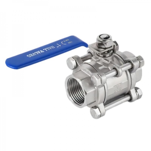 1/2 inch to 4 inch 304 Stainless Steel 3 Pieces Ball Valve 1000 WOG Female Thread Manual Ball Valve 