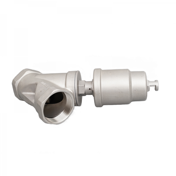 Stainless Steel Pneumatic Seat Valve Thread Connection Actuator Pneumatic Angle Seat Valve For Steam Gas Oil