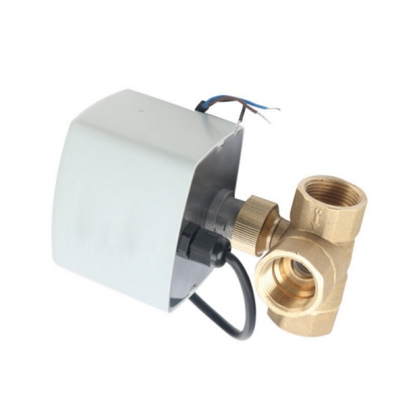 Three Way Brass Motorized Ball Valve 220V 12V 24V Three Wire Two Control Electric Ball Valve