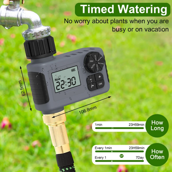 IP55 Waterproof Irrigation Timer Sprayer Automatic Watering Rain Delay Manual Digital Garden