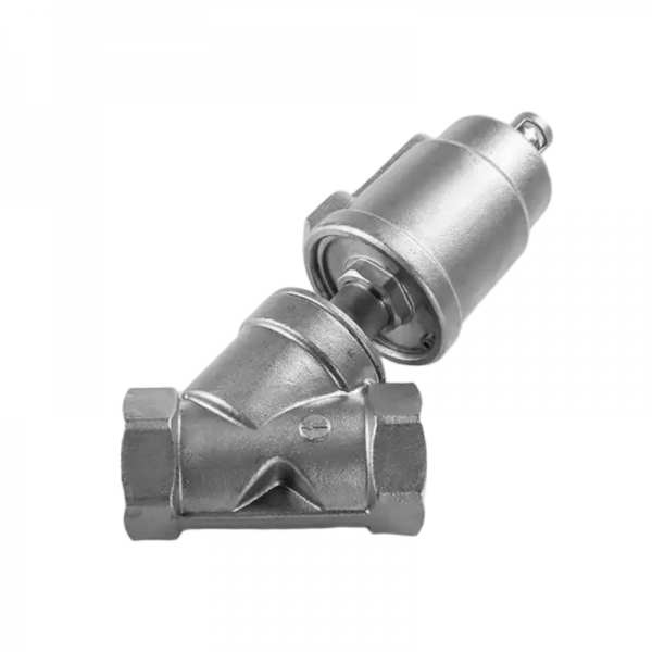 Stainless Steel Pneumatic Seat Valve Thread Connection Actuator Pneumatic Angle Seat Valve For Steam Gas Oil