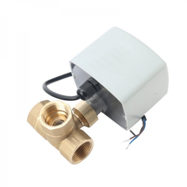 Three Way Brass Motorized Ball Valve 220V 12V 24V Three Wire Two Control Electric Ball Valve
