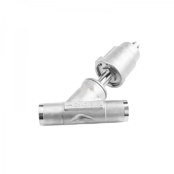 2-way Y-pattern Normally Closed 304 Stainless Steel Pneumatic Welding Angle Seat Valve 16bar For Gas