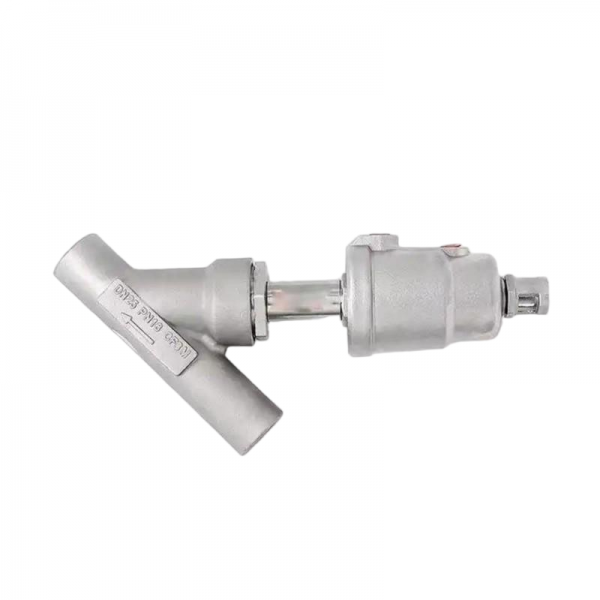 2-way Y-pattern Normally Closed 304 Stainless Steel Pneumatic Welding Angle Seat Valve 16bar For Gas