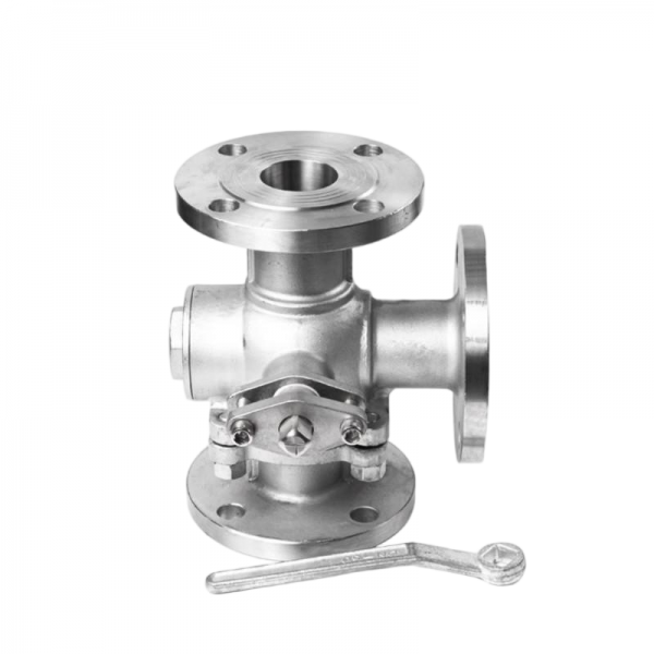 1/2inch to 3inch 304 Stainless Steel 3-way Flange Ball Valve Q44/Q45F-16P High Temperature Stainless Steel T/L Type Reversing Diverter Valve
