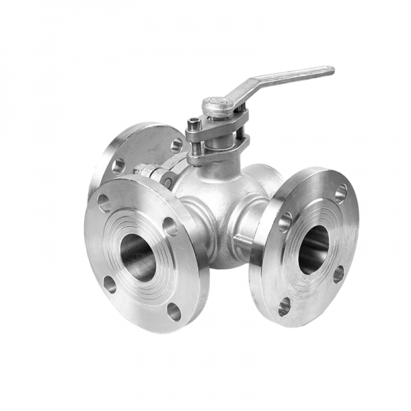 1/2inch to 3inch 304 Stainless Steel 3-way Flange Ball Valve Q44/Q45F-16P High Temperature Stainless Steel T/L Type Reversing Diverter Valve