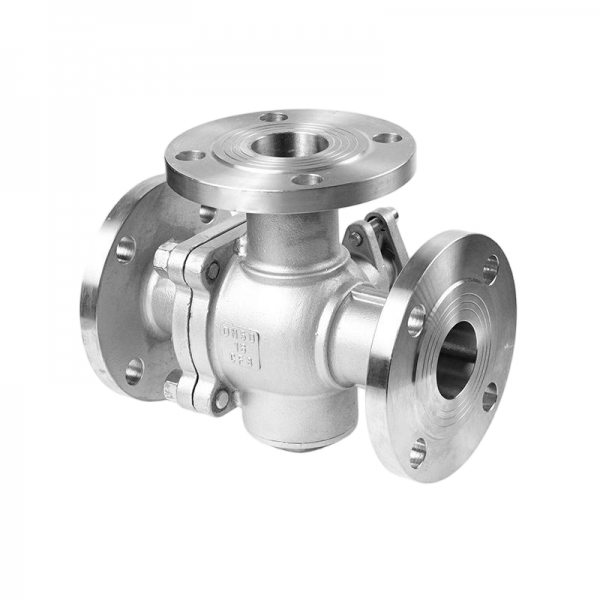 1/2inch to 3inch 304 Stainless Steel 3-way Flange Ball Valve Q44/Q45F-16P High Temperature Stainless Steel T/L Type Reversing Diverter Valve