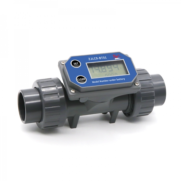 Electronic LCD Digital Display Flowmeter NPN Turbine Flow Meter DN25-80 PVC Pipe Liquid Water For Farm/Garden Irrigation