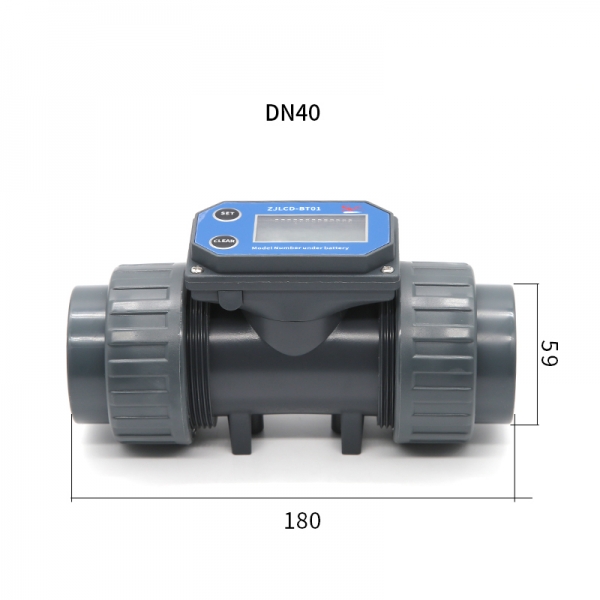 Electronic LCD Digital Display Flowmeter NPN Turbine Flow Meter DN25-80 PVC Pipe Liquid Water For Farm/Garden Irrigation