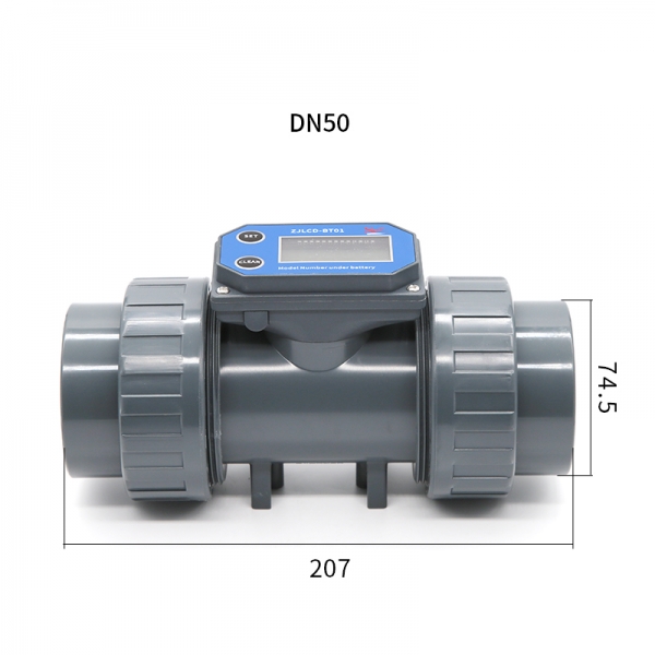 Electronic LCD Digital Display Flowmeter NPN Turbine Flow Meter DN25-80 PVC Pipe Liquid Water For Farm/Garden Irrigation