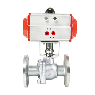Stainless Steel Pneumatic Flanged Ball Valve D...