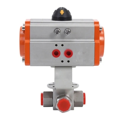 3-Way T/L-Type Pneumatic Ball Valve High Pr...