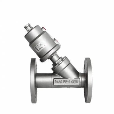 Stainless Steel Pneumatic Flange Angle Seat Valve High Temperature Resistant Corrosion Steam Y Type Cut Off Valve